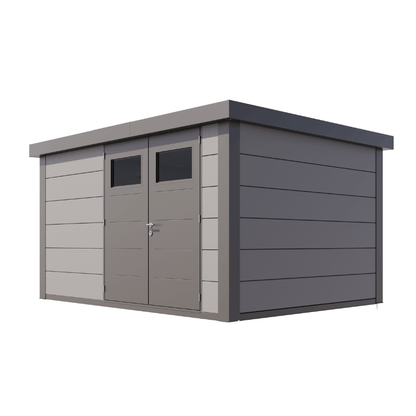 Telluria Classico 3930 Steel Garden Storage Unit Premium Maintenance-Free Outdoor Shed with Double Door Insulated Roof