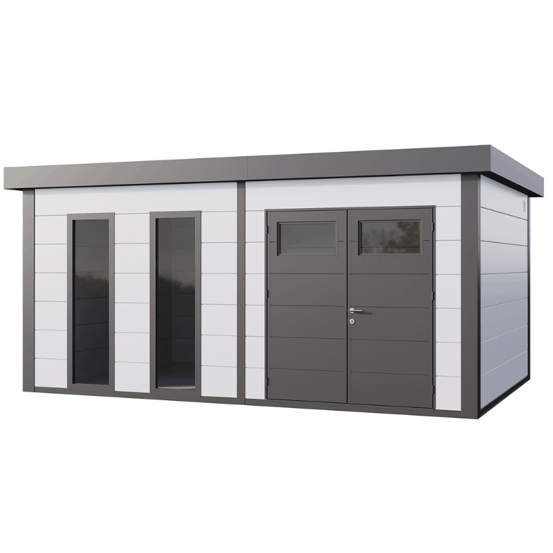 Telluria Classico 5436 Plus Steel Garden Shed | Maintenance-Free Designer Garden Storage with Double Doors - Vendra Outdoors
