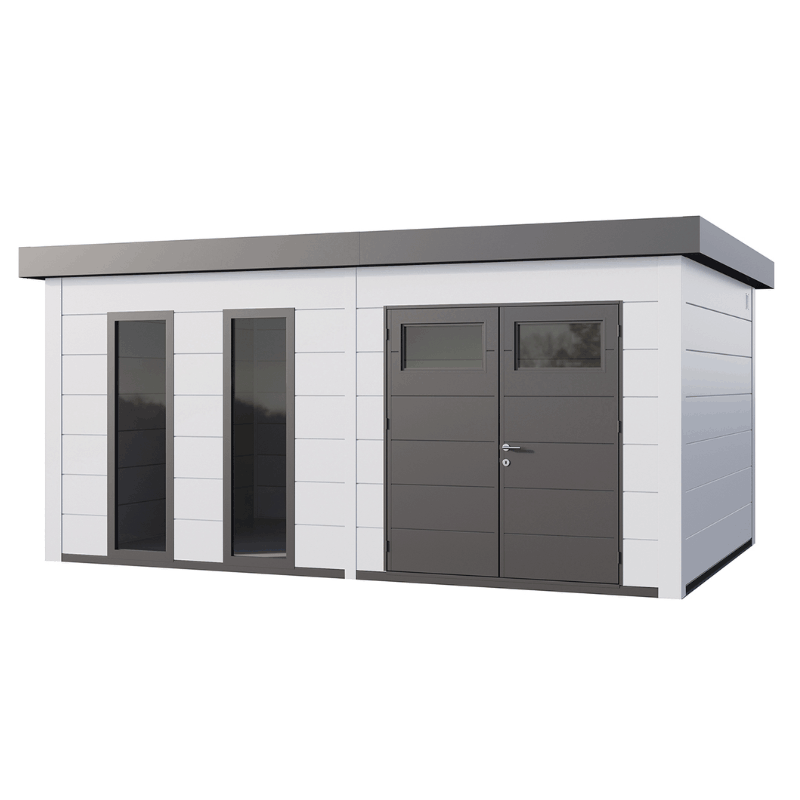 Telluria Classico 5436 Plus Steel Garden Shed | Maintenance-Free Designer Garden Storage with Double Doors - Vendra Outdoors