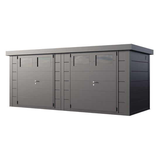 Telluria Classico Duo 2721 Double Steel Garden Shed – Large Maintenance-Free Outdoor Storage Unit