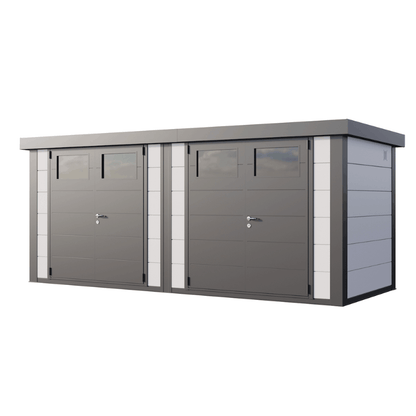 Telluria Classico Duo 2721 Double Steel Garden Shed – Large Maintenance-Free Outdoor Storage Unit