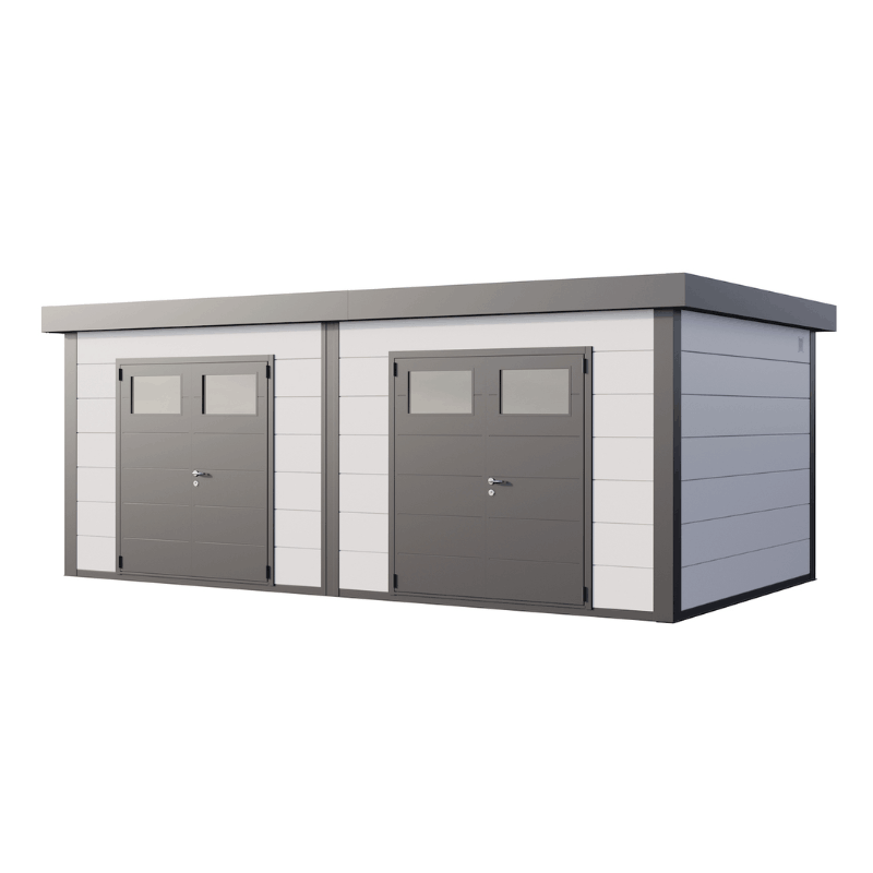 Telluria Duo 3336 Plus Double Steel Garden Shed – Large Maintenance-Free Outdoor Storage Unit