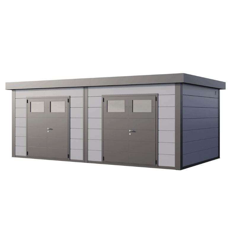 Telluria Duo 3336 Plus Double Steel Garden Shed – Large Maintenance-Free Outdoor Storage Unit