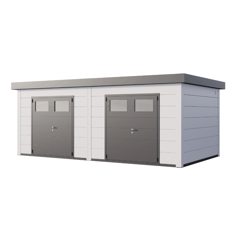 Telluria Duo 3336 Plus Double Steel Garden Shed – Large Maintenance-Free Outdoor Storage Unit