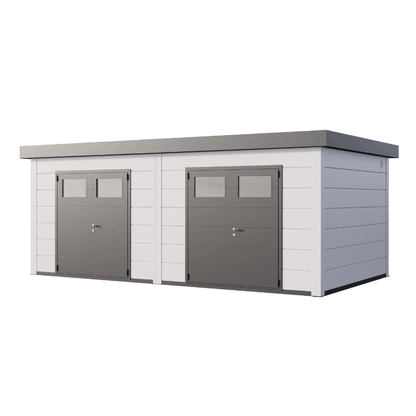 Telluria Duo 3336 Plus Double Steel Garden Shed – Large Maintenance-Free Outdoor Storage Unit