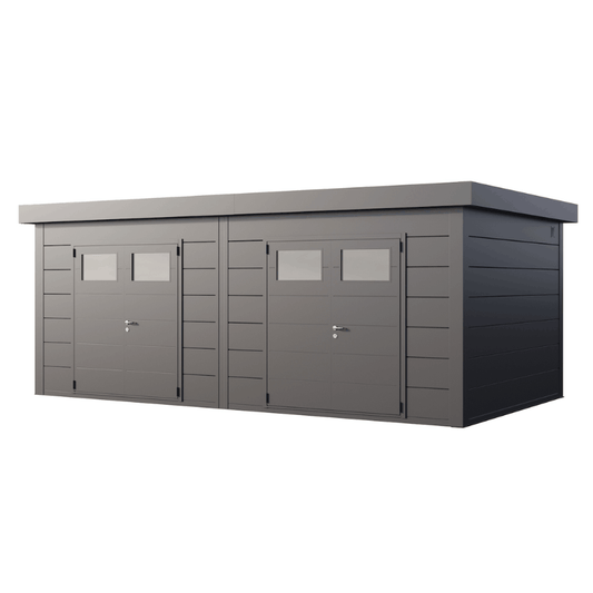 Telluria Duo 3336 Plus Double Steel Garden Shed – Large Maintenance-Free Outdoor Storage Unit