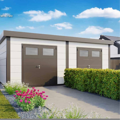 Telluria Duo 3336 Plus Double Steel Garden Shed – Large Maintenance-Free Outdoor Storage Unit