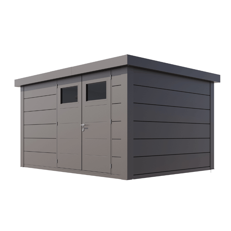Telluria Classico 3930 Steel Garden Storage Unit Premium Maintenance-Free Outdoor Shed with Double Door Insulated Roof
