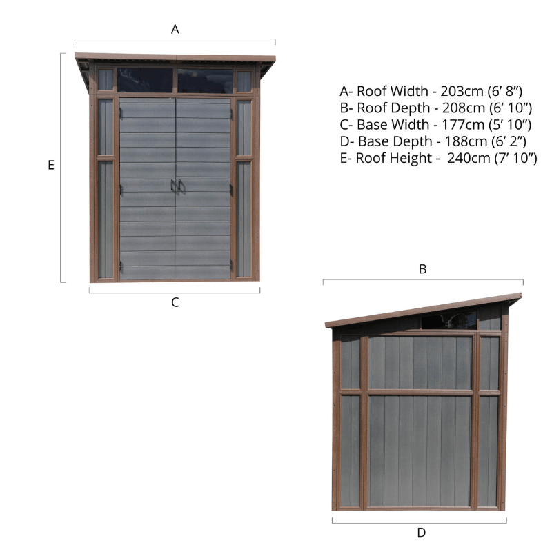 Mercia Premium Composite Pent Shed  7x7| Weatherproof, Maintenance-Free Garden Storage