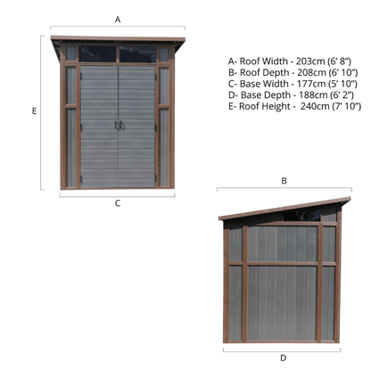 Mercia Premium Composite Pent Shed  7x7| Weatherproof, Maintenance-Free Garden Storage