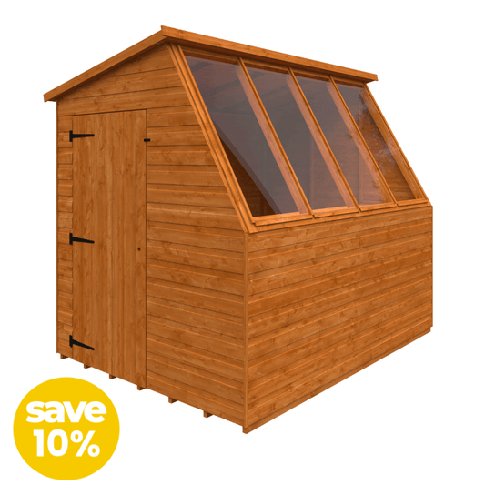 Woodlands Jewel Potting Shed with Workbench &amp; Extra Windows| Premium Wooden Garden Shed UK 10% Discount Label