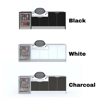 Grillhound L Shape Outdoor Kitchen to Suit Weber Family Q With Single Fridge  (Demo purpose only) - Vendra Outdoors